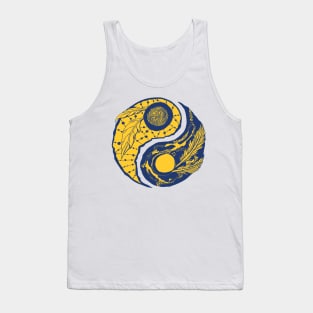 Navy Gold Yin Yang Tank Top